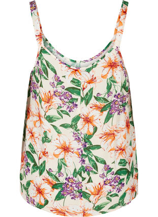 Printed viscose top with an A-line cut, Tropic AOP, Packshot image number 1