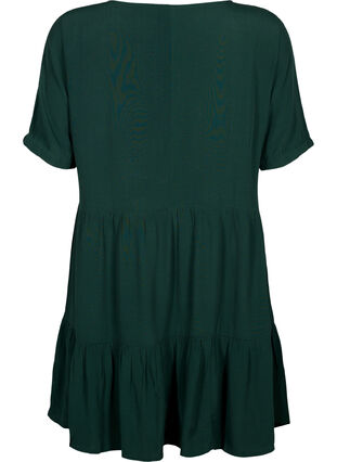 Single colored viscose tunic with short sleeves, Scarab, Packshot image number 1