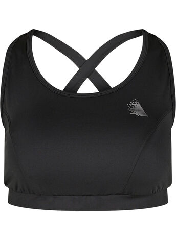 Solid-coloured cross back sports top