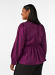 Shiny viscose blouse with peplum effect, Purple, Model image number 2