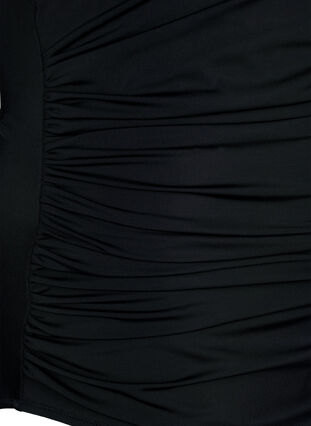 Swimsuit with zipper and short sleeves, Black, Packshot image number 3