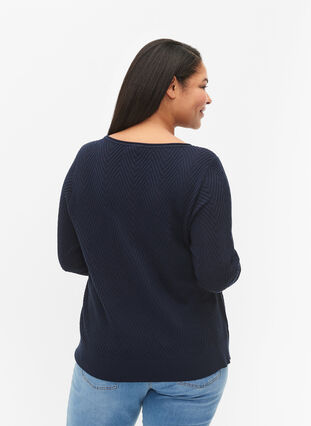 Textured knit top, Navy Blazer, Model image number 1