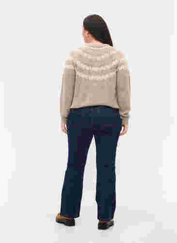 High-waisted Ellen bootcut jeans, Unwashed, Model image number 1