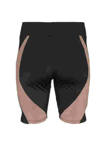Tight fitted training shorts, Black w. Deep Taupe, Packshot image number 1