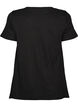 T-shirt with a round neck and A-line shape, Black, Packshot image number 1