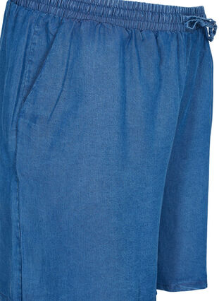 Loose shorts with drawstring and pockets, Blue denim, Packshot image number 2
