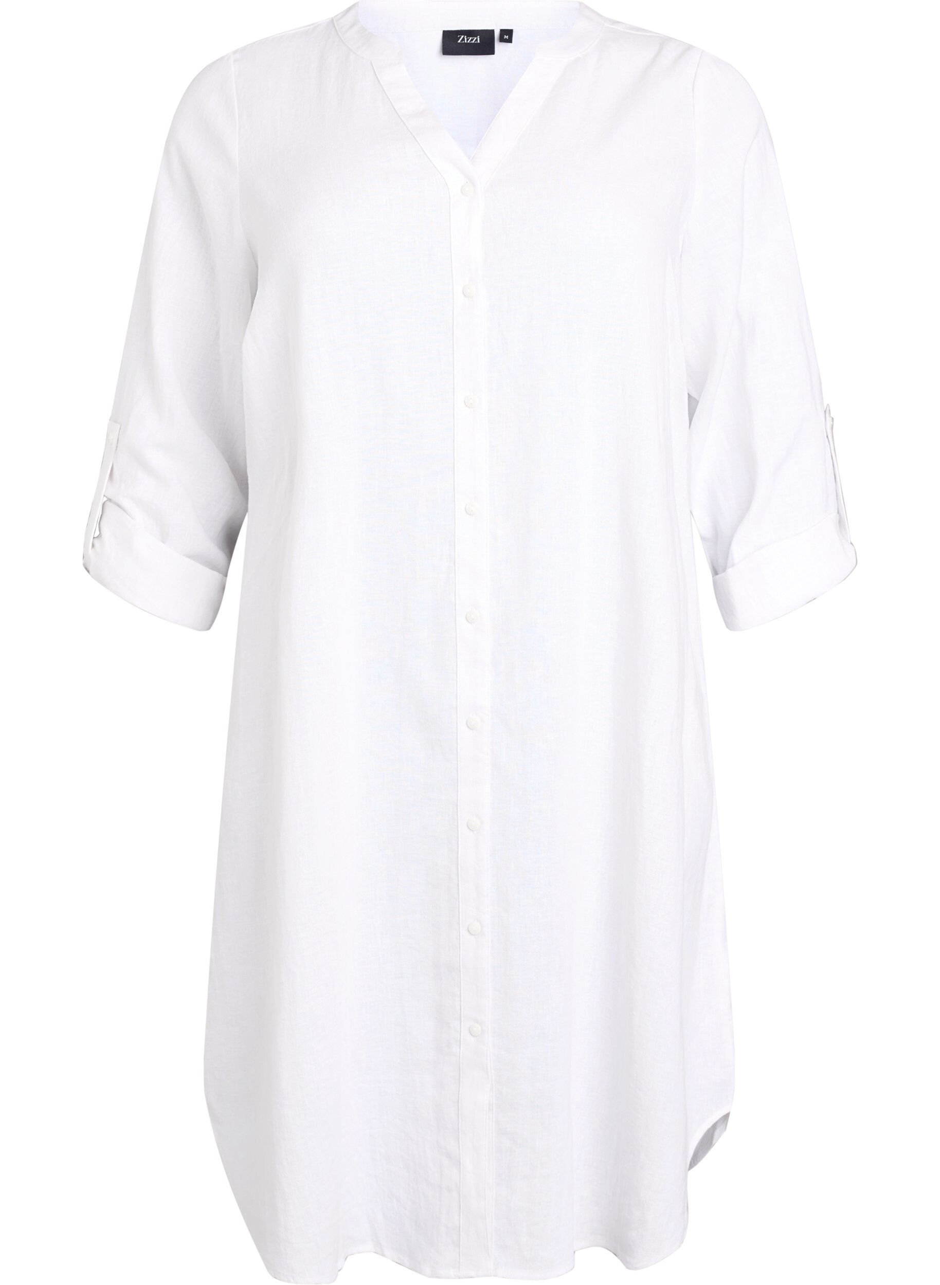 Zizzi, Long shirt in linen and viscose