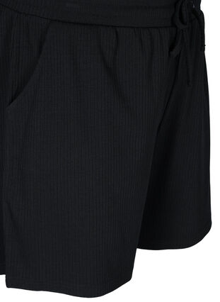 Shorts in ribbed fabric with pockets, Black, Packshot image number 2
