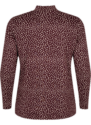FLASH - Long sleeve blouse with turtleneck, Fudge Dot, Packshot image number 1