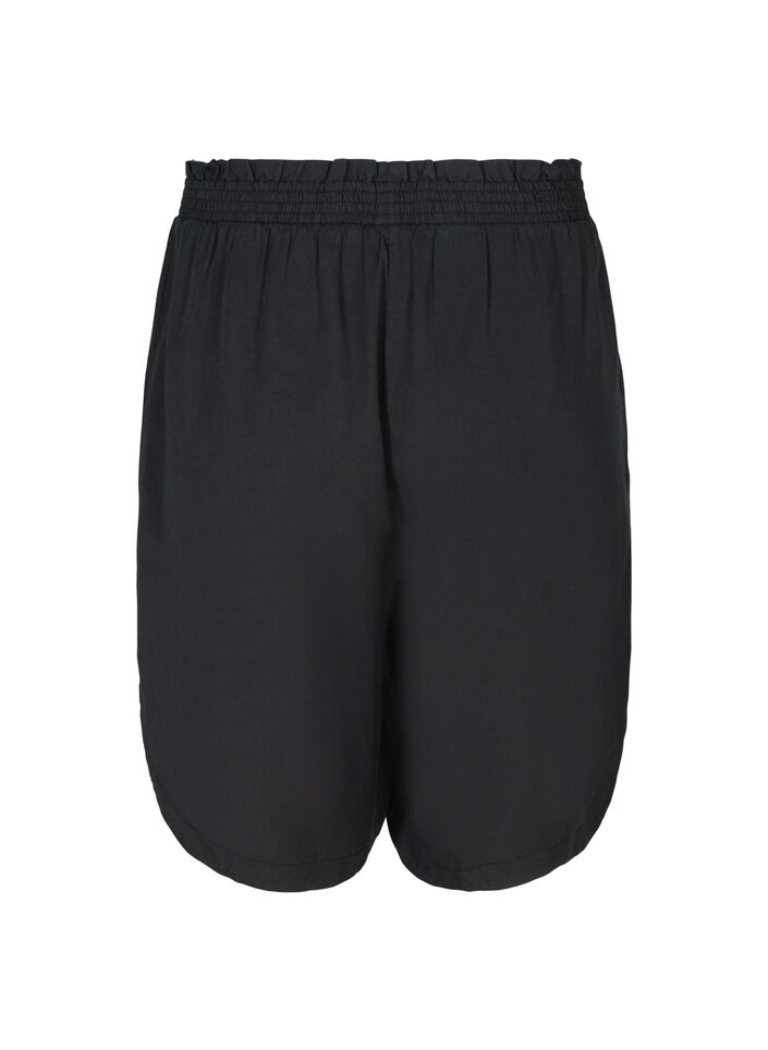 Loose Bermuda shorts with smock, Black, Packshot image number 1