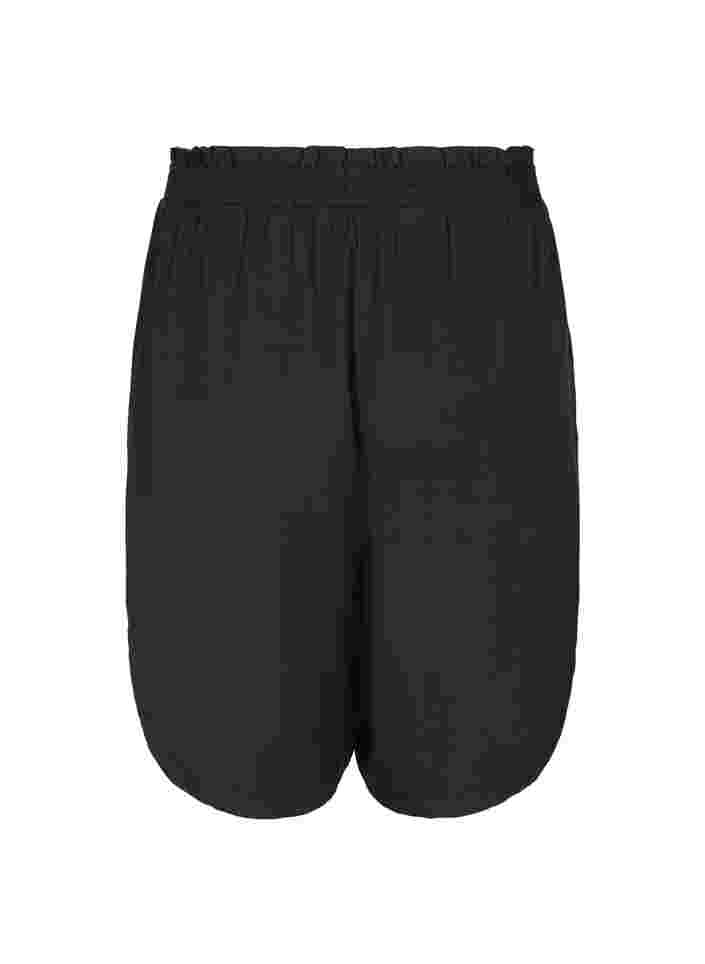 Loose Bermuda shorts with smock, Black, Packshot image number 1