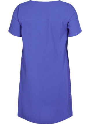Short-sleeved cotton dress, Dazzling Blue, Packshot image number 1