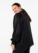 Long-sleeved blouse with ruffles and v-neck, Black, Model image number 1