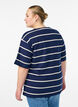 T-shirt with stripes and leopard detail, Blue, Model image number 2