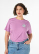 Organic cotton T-shirt with back print, Rose, Model image number 0