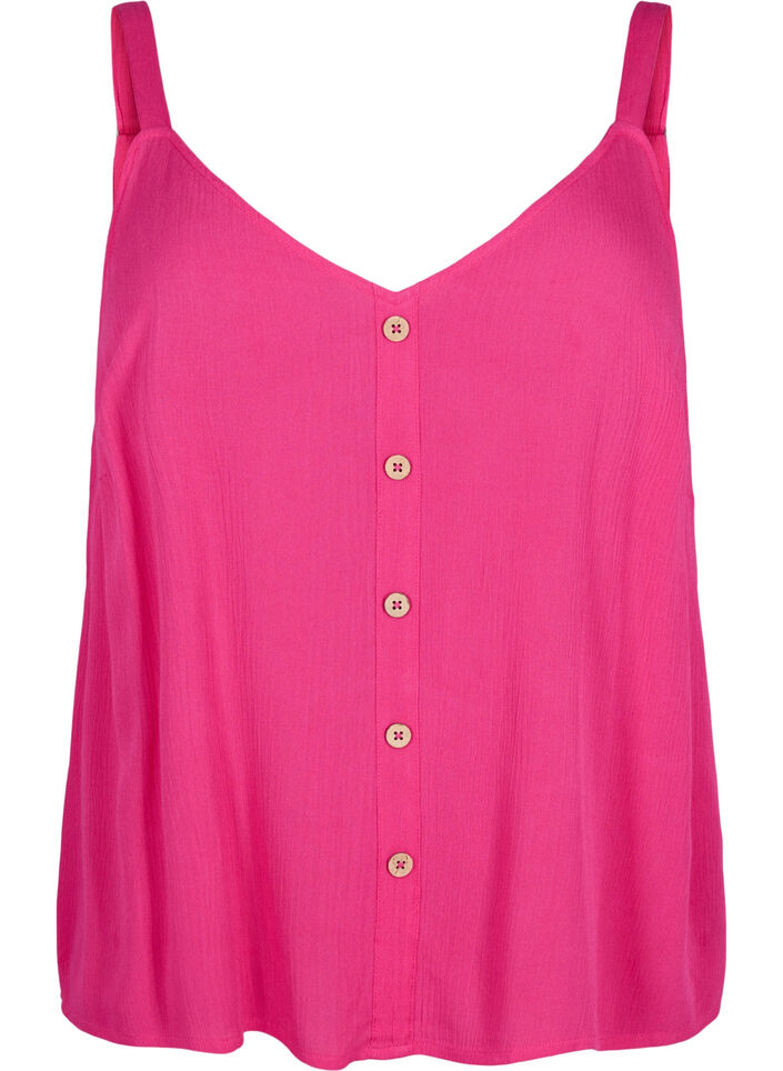Viscose top with narrow straps, Raspberry Sorbet, Packshot image number 0