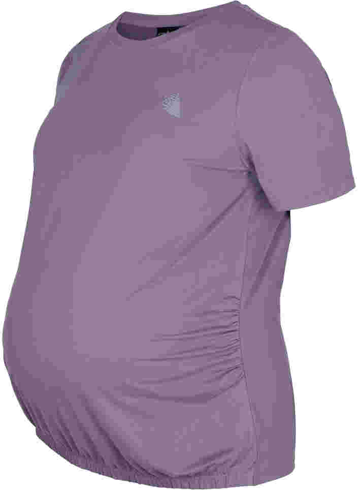 Maternity gym t-shirt, Purple Sage, Packshot image number 0
