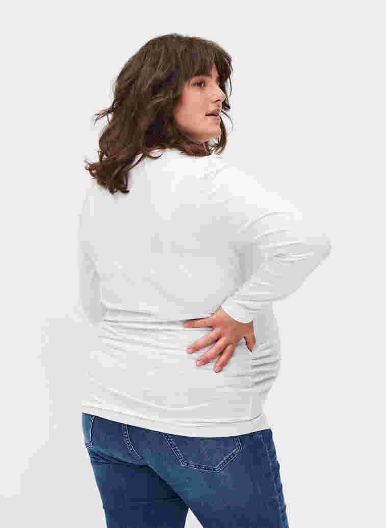 Basic maternity blouse with long sleeves, White, Model image number 1