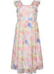 Long floral dress in lyocell with ruffles, White, Packshot image number 0