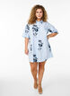 Long shirt with stripes and floral print, Light Blue, Model image number 1