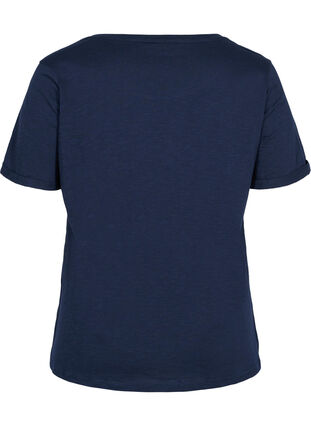 Cotton t-shirt with short sleeves, Navy Blazer, Packshot image number 1