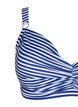 Printed bikini bra with underwire, Blue Striped, Packshot image number 2
