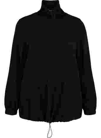 	 Sweatshirt with high neck and adjustable elastic cord