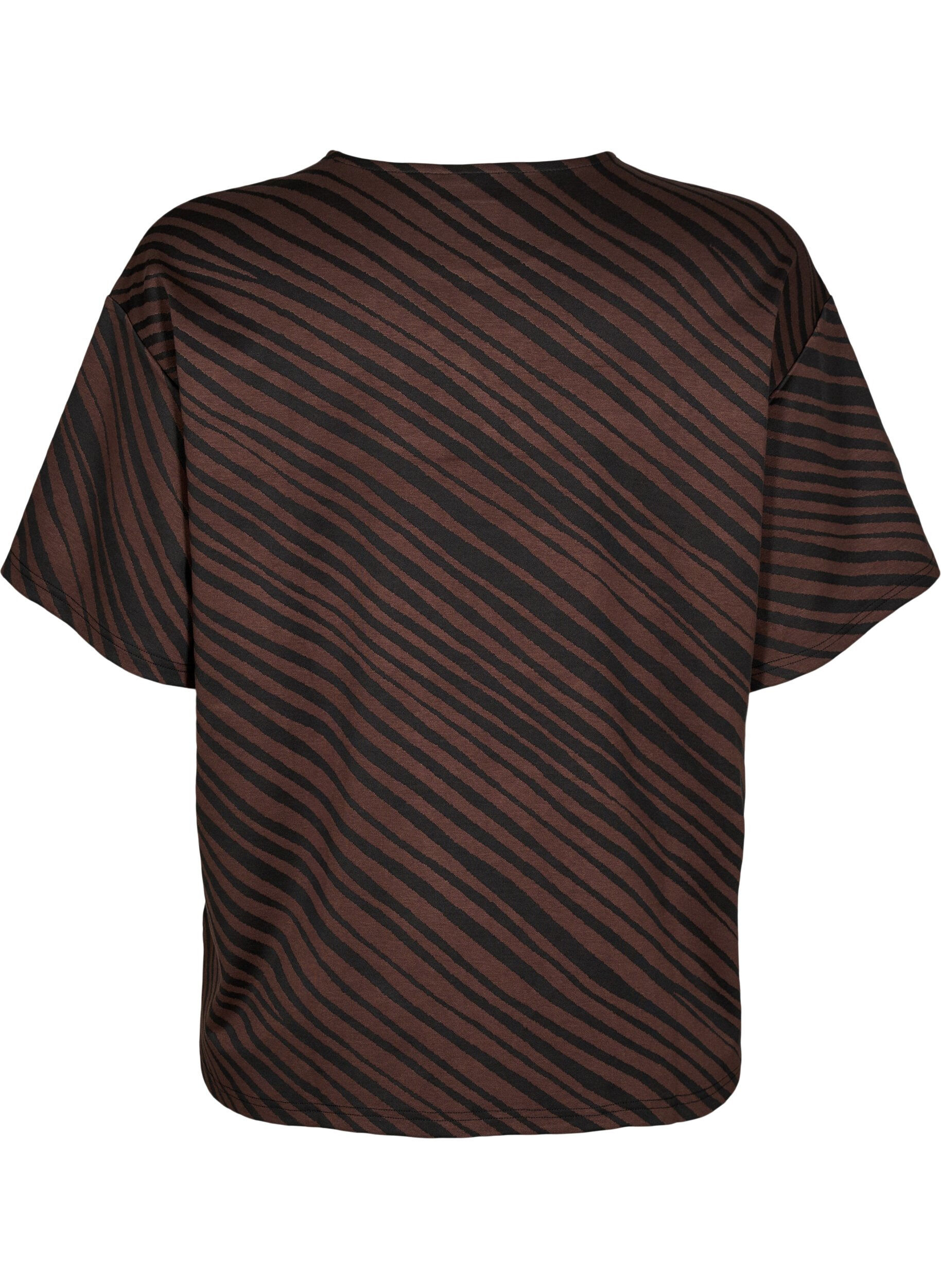 Zizzifashion Oversize blouse with pattern, Brown, Packshot image number 1