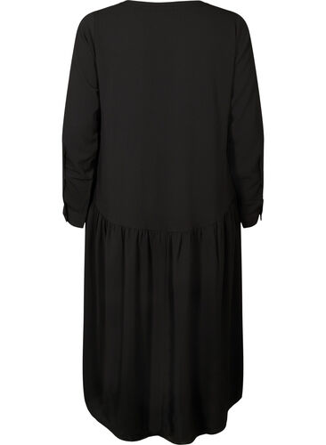 Midi dress with long sleeves, Black, Packshot image number 1