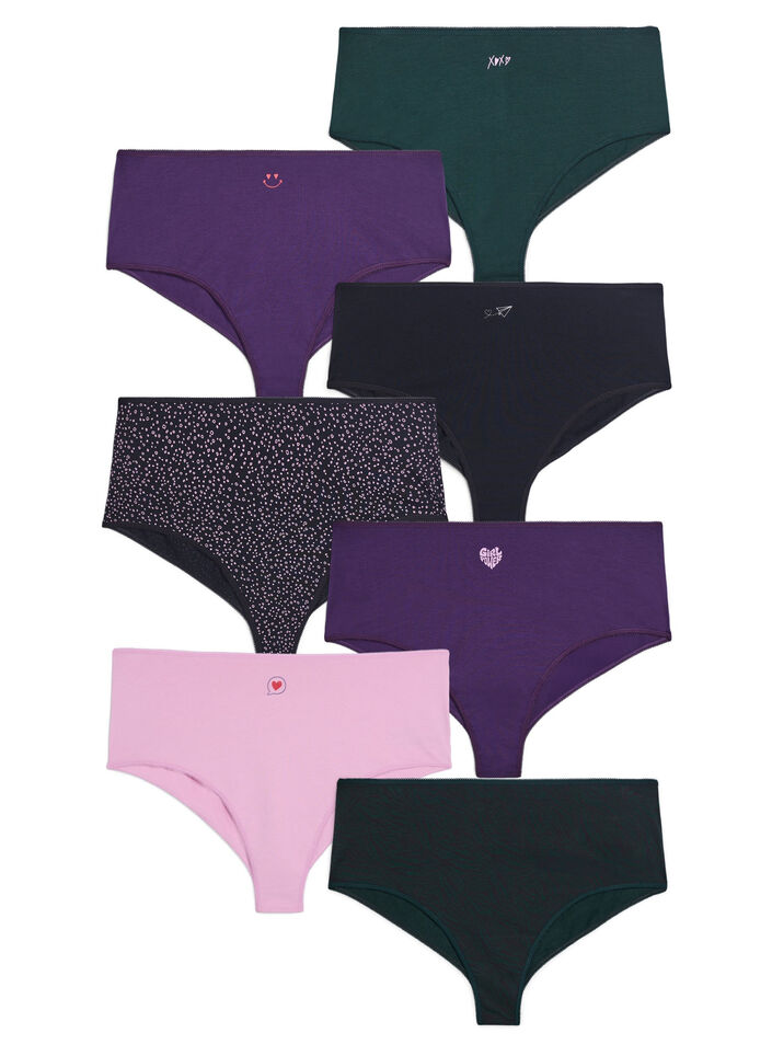 7-pack hipster briefs with regular waist, Purple, Packshot image number 0
