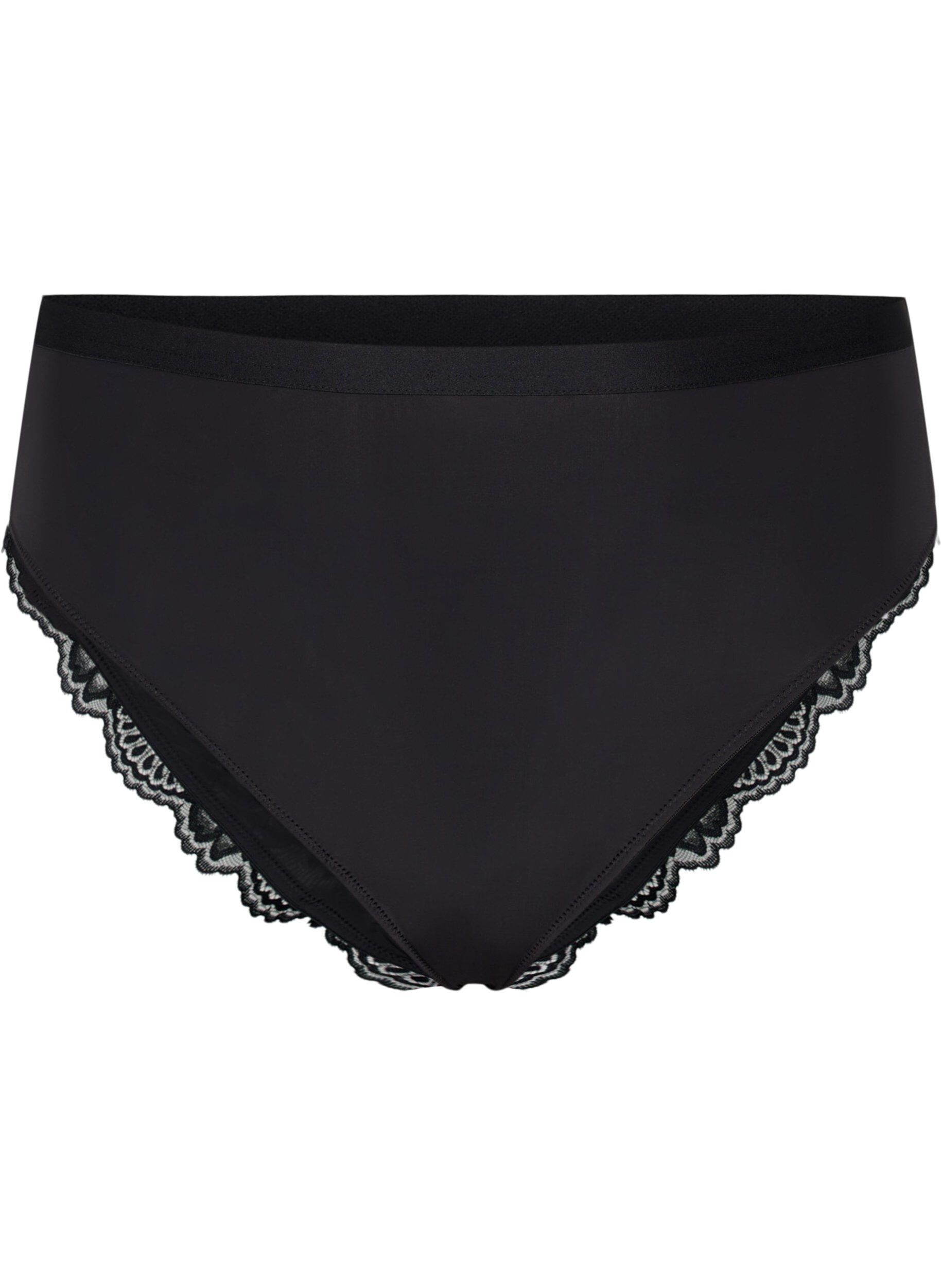Zizzifashion Knickers with lace, Black, Packshot image number 0