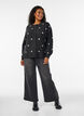 Cardigan with a dotted pattern, Grey, Model image number 1