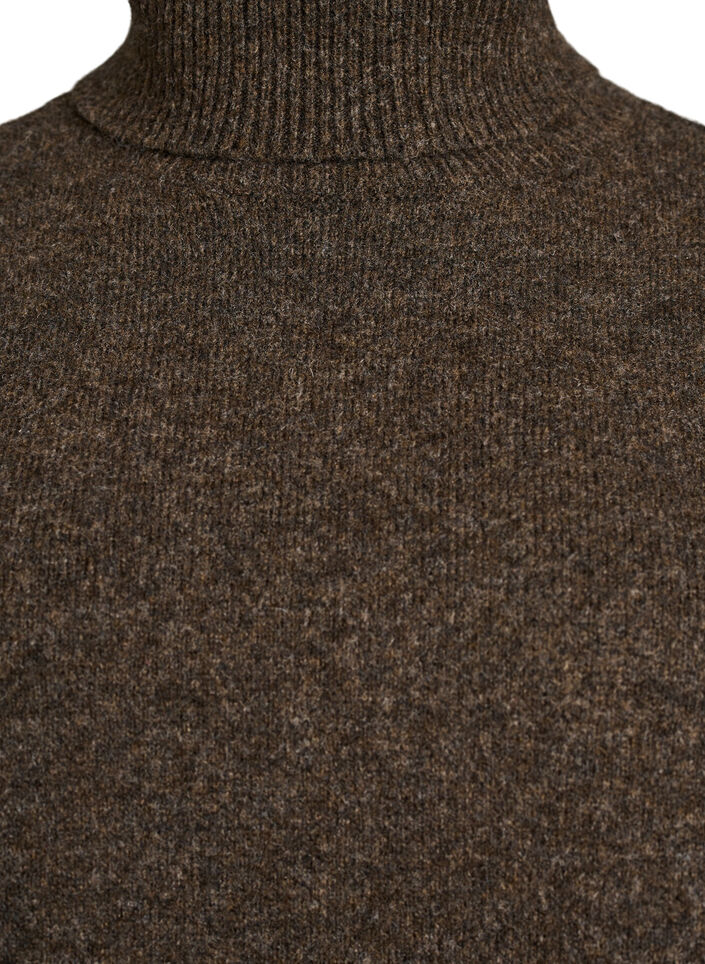 Knitted vest with turtleneck, Brown, Packshot image number 2