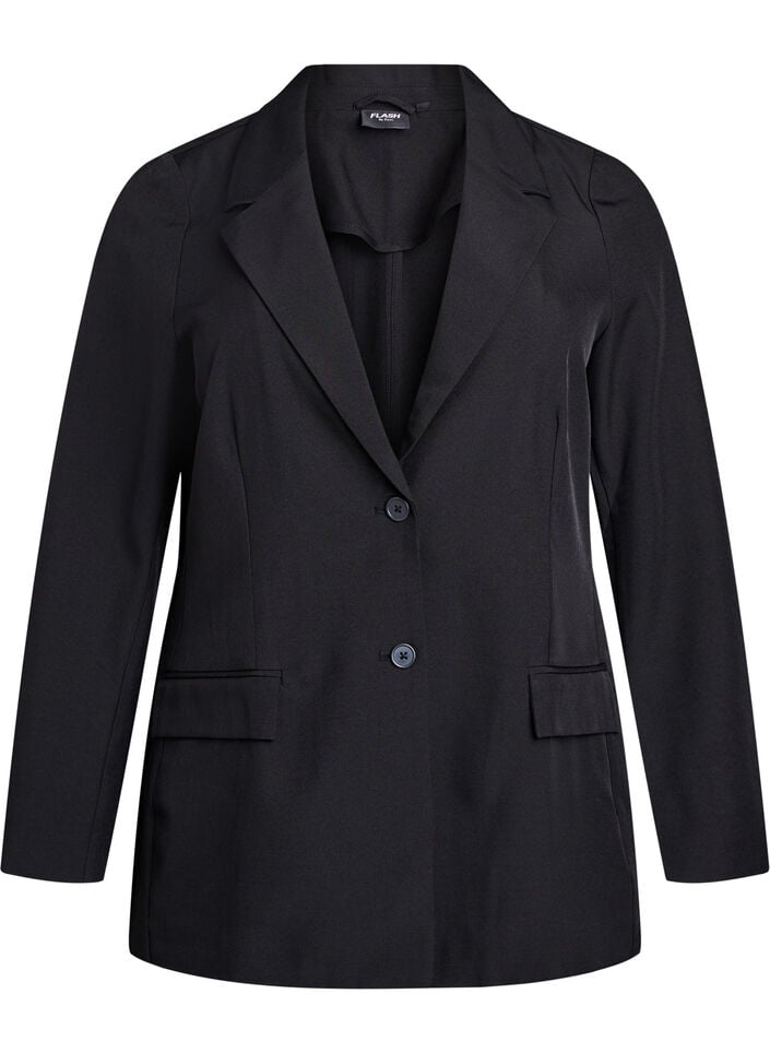 Blazer with pockets and slits, Black, Packshot image number 0