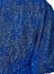 Jacquard dress with puff sleeves and A-line, Blue, Packshot image number 3
