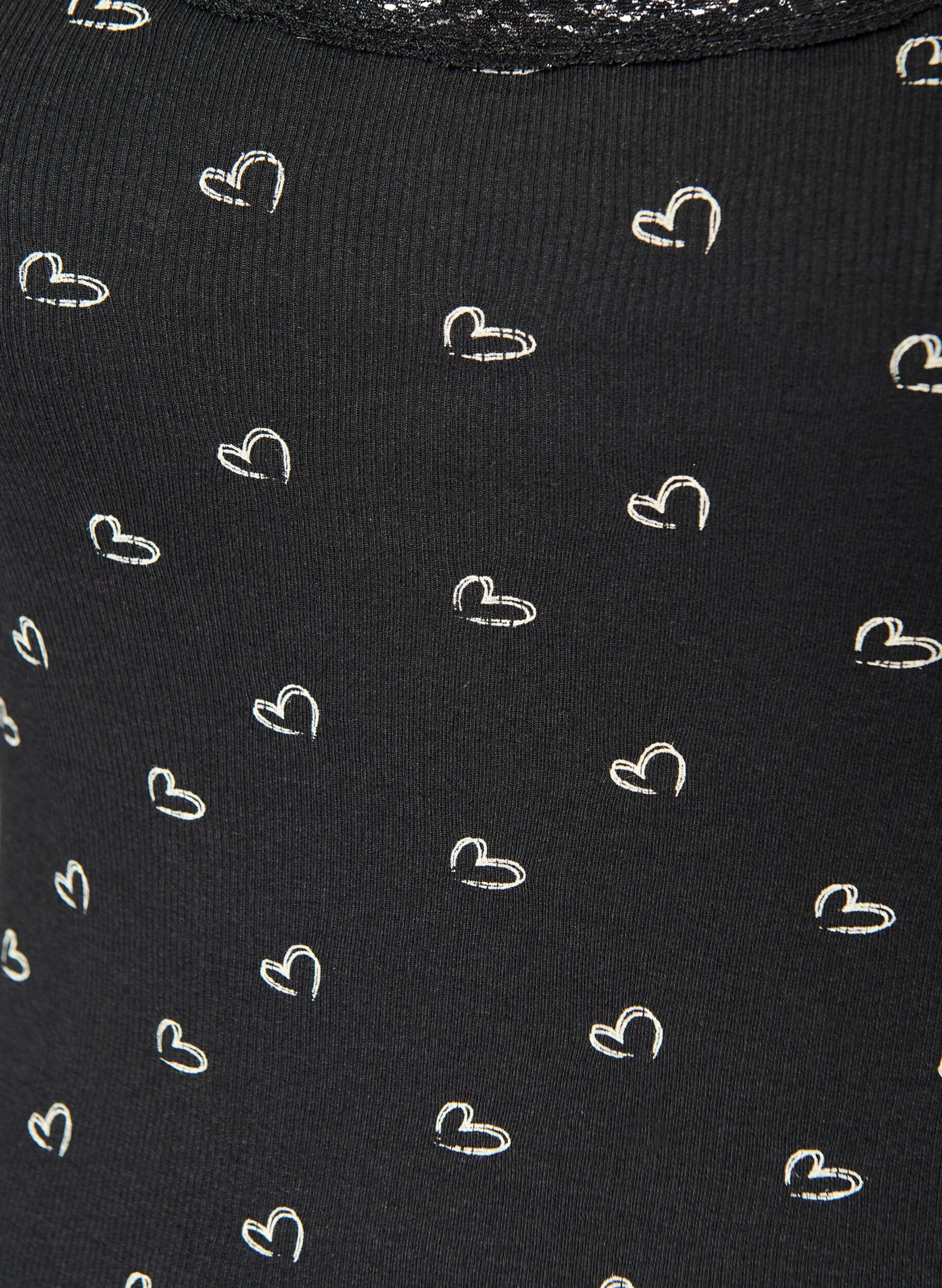 ZizzifashionTop with print and lace edge, Black, Packshot image number 2