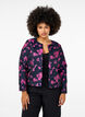 Jacquard jacket with floral pattern, Black w. Red Rose, Model image number 0