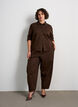 Barrel jeans with a high waist and elasticated waistband, Brown, Model image number 0