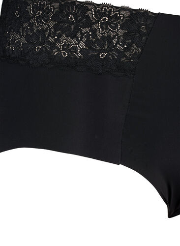 2-pack panties with lace and regular waist, Black, Packshot image number 3