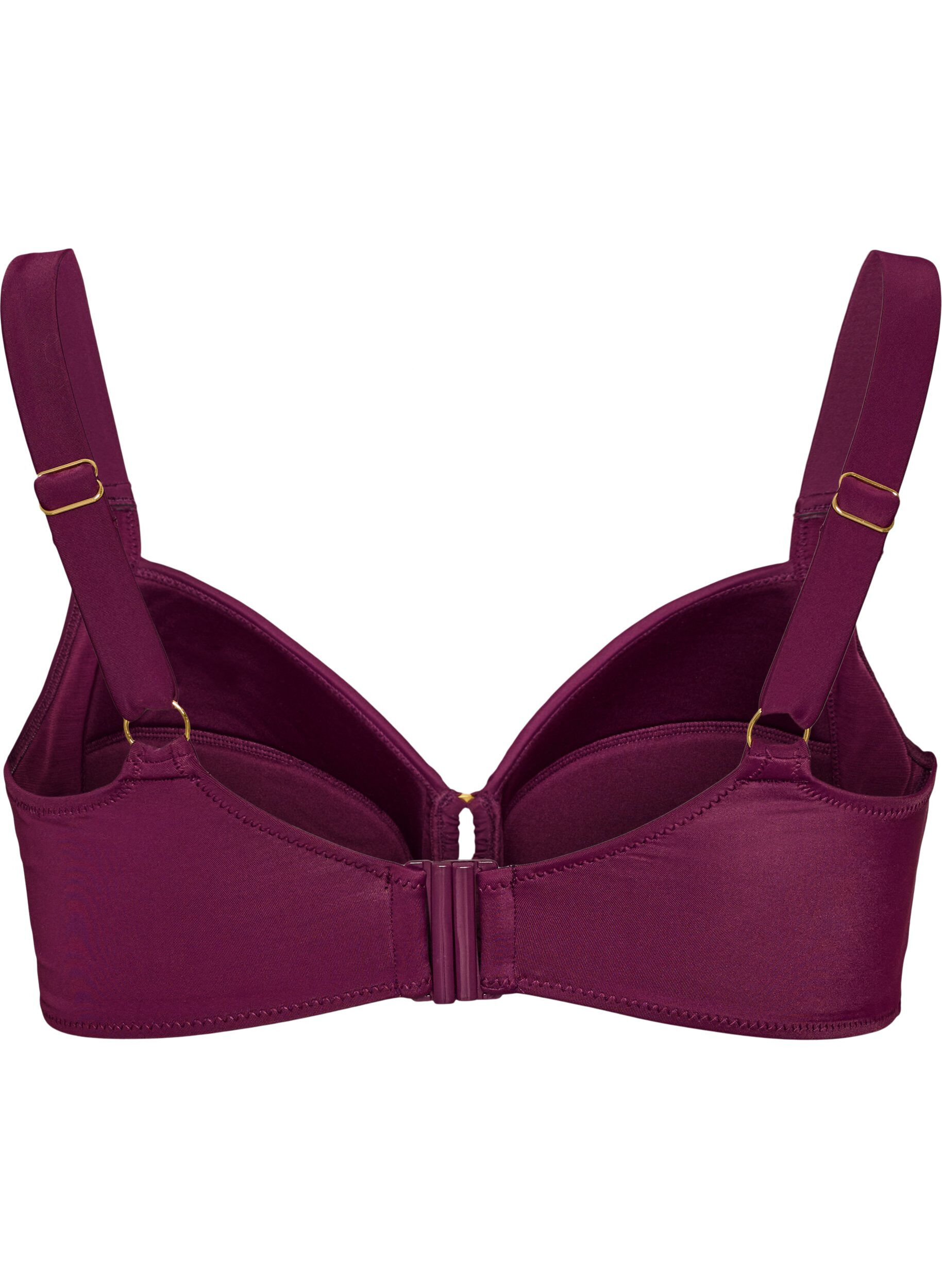 ZizzifashionPadded bikini top with ring detail, Purple, Packshot image number 1