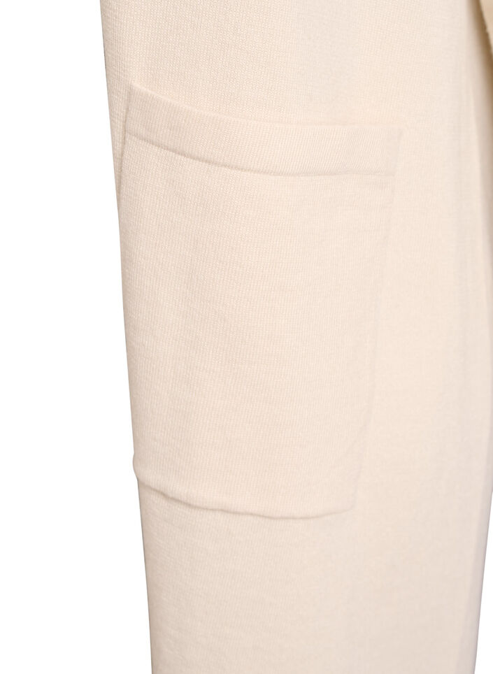 Long, open cardigan with pockets, Beige, Packshot image number 3