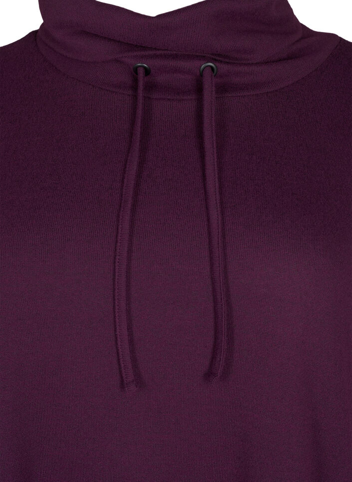 Jersey dress with high neck and pockets, Purple, Packshot image number 2