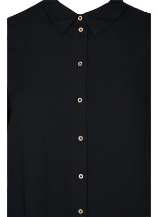 Long shirt dress in viscose, Black, Packshot image number 2
