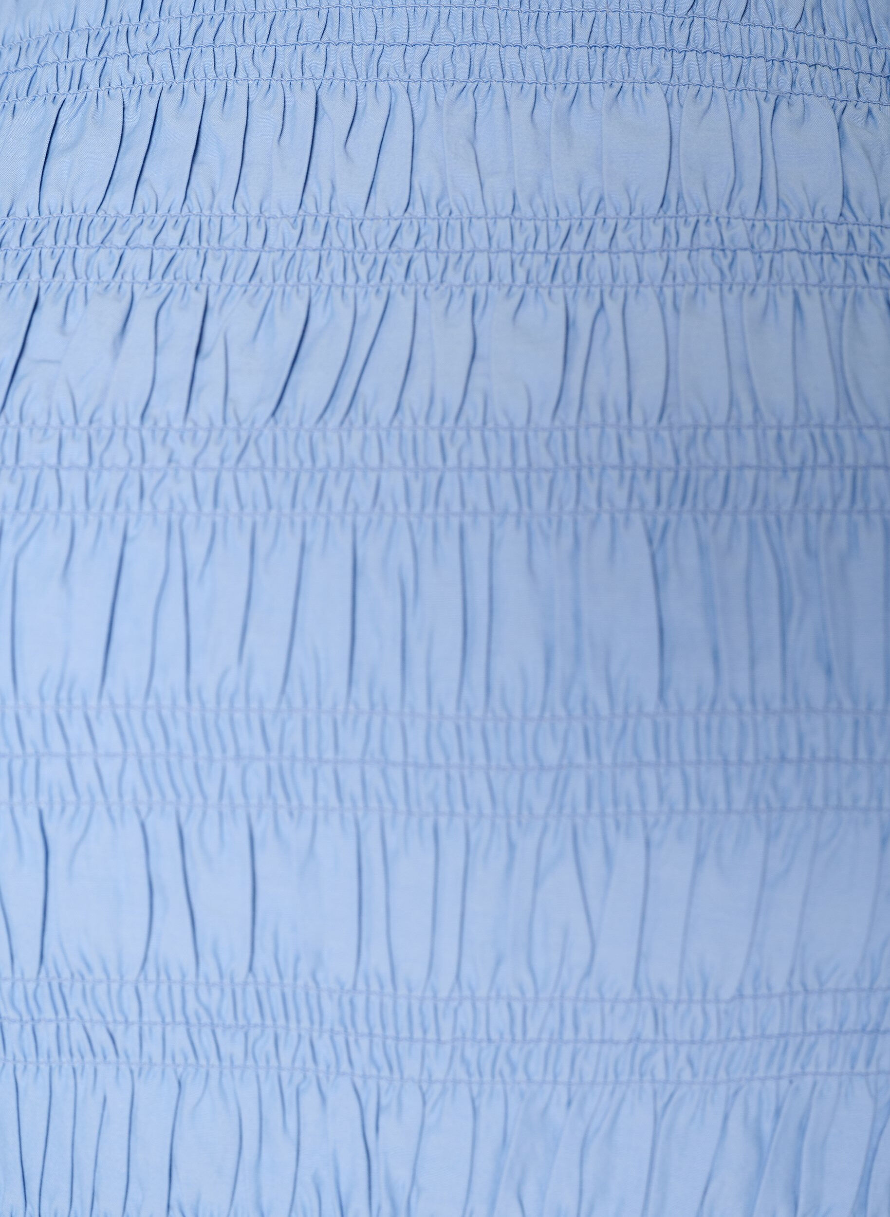 ZizzifashionSmock blouse with a ruffle hem and boat neck, Blue, Packshot image number 2