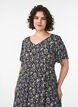 Viscose midi dress with a floral print, Black, Model image number 2