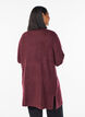 FLASH - Long ribbed cardigan with an open front, Red, Model image number 2