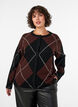 Cardigan with argyle pattern, Black, Model image number 0