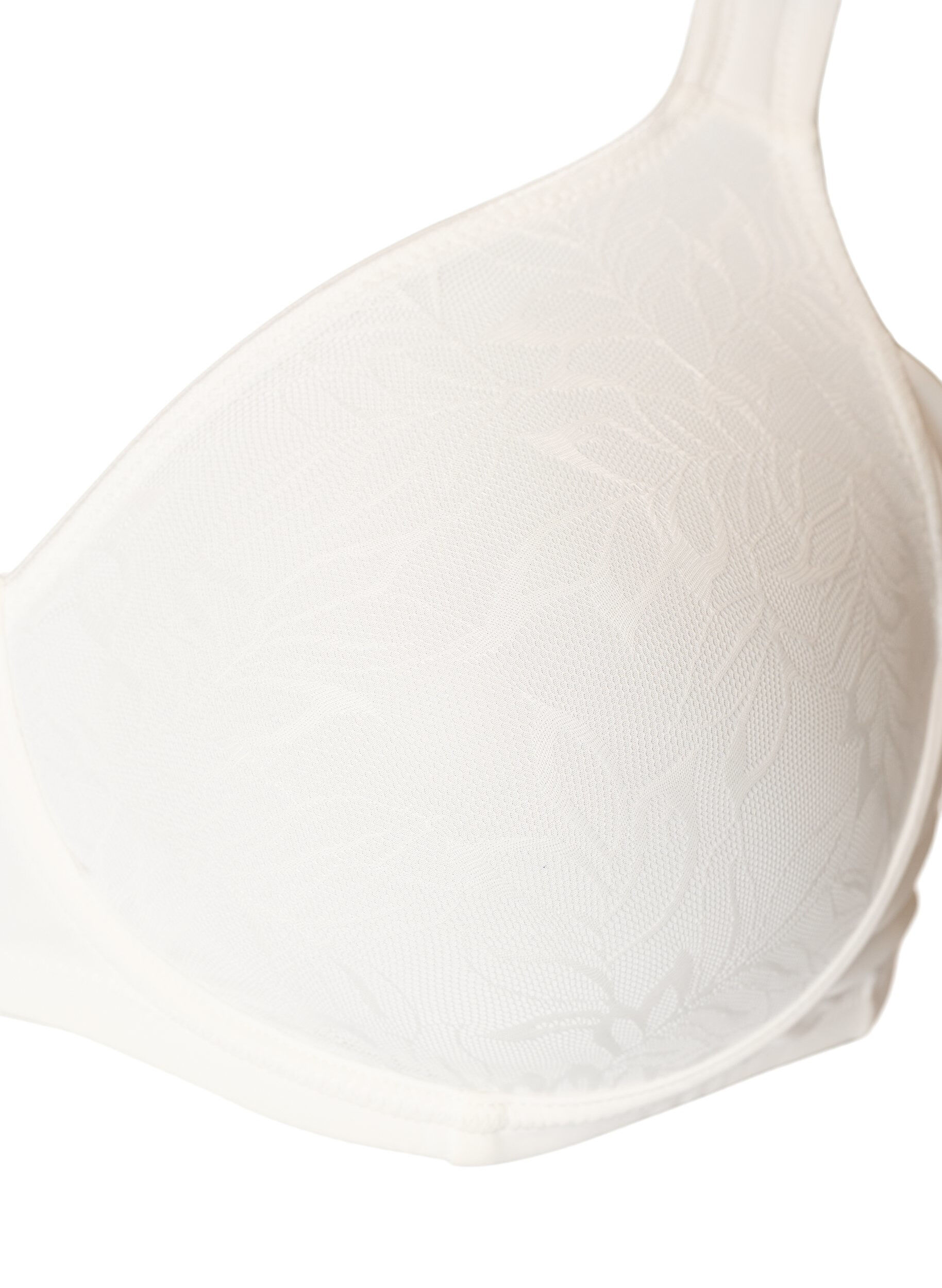 ZizzifashionComfort bra with a lace overlay and moulded cups, White, Packshot image number 2