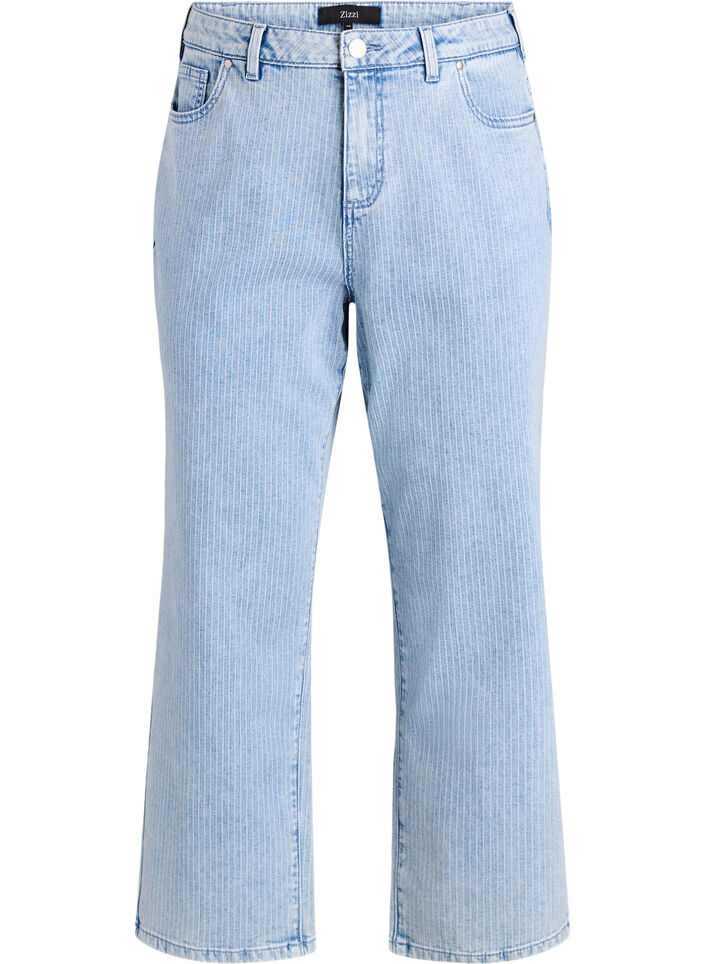 Pinstriped Kiana jeans with straight fit, Blue, Packshot image number 0