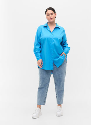 Long-sleeved shirt with high cuffs, Dresden Blue, Model image number 2